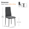Modern Dining Chairs, Set of 4, High Back Upholstery and Metal Legs for the Living Room, Kitchen, Home Office, Grey