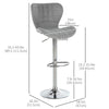 Set of 2 Counter Height Bar Stools Swivel Stool Height Adjustable Bar Chairs with Footrest for Kitchen Dining Home Pub, Grey