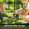 8' x 4' x 6' Outdoor Dog Kennel, Dog Kennel Outside Run with 360° Rotating Bowls, Waterproof & UV Resistant Cover, Green