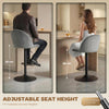 Bar Stools Set of 2, Swivel Counter Height Barstools with Footrest, Grey