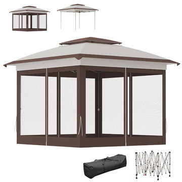 12' x 12' Pop Up Canopy Sun Shade Instant Tent Folding with Mesh Sidewalls