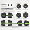 Soozier 66LBS 2-in-1 Adjustable Barbell & Dumbbells Set, Weights Set with Non-slip Handles for Men and Women Home Gym Training