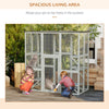 Large Outdoor Catio Enclosure, Weatherproof Cat House with Asphalt Roof,  Wooden Cat Patio Cage with 6 Balanced Platforms, 71