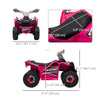 6V Quad Kids Electric Car with Wear-resistant Wheels, for Boys and Girls Aged 18-36 Months, Pink