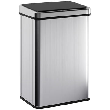 10.6 Gallon Automatic Garbage Can with Soft-Close Lid, Touchless Trash Can with Fingerprint Resistant Stainless Steel