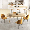 Modern Dining Chairs, Mid-Back Velvet-touch Upholstery Side Chair, Table Chair for Living Room, Dining Room, Yellow, Set of 4