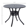 33-Inch Roud Patio Dining Table with Umbrella Hole, Cast Aluminum Garden Table, All Weather Patio Bisto Table, for Lawn, Garden, Outside, Black