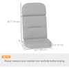 Outdoor Seat Cushion with Back, Outdoor Chair Cushion with Ties and Adjustable Strap, UPF 20+Non-Slip Patio Cushion Replacement for Outdoor Chair, Light Grey
