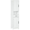 Modern Bathroom Cabinet, Narrow Bathroom Vanities with Open Shelf Drawer Recessed Doors and Adjustable Shelves White