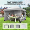 10' x 10' Pop Up Canopy with Sidewalls, Roller Bag, Height Adjustable Instant Tent for Outdoor, Garden, Patio, White
