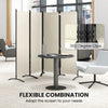 Folding Room Divider, Privacy Screen for Home Office Bedroom, 5.6FT Tall, Cream White