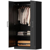 Wardrobe Cabinet with 2 Doors and Hanging Rod, Modern Armoire Wardrobe Closet for Bedroom