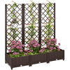 Raised Garden Bed with Trellis, PE Rattan Flower Bed with Drainage Holes and Drain Plugs, 47