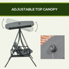 3 Person Porch Swing Bench with Adjustable Canopy, Cushions, Pillows for Porch and Backyard