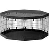 8 Panels Foldable Dog Playpen with Bottom Pad & Top Cover, 30