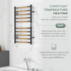 Wall Mounted Heated Towel Rack 10-Bar Electric Towel Warmer with Timer Adjustable Temperature Plug-in