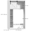 Over-Over The Toilet Storage Shelf with Sliding Barn Door, Bathroom Cabinet with Compartments & Adjustable Shelf, White