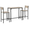 Industrial Bar Table Set Counter Height 3 Piece and 2 High Back Stools Set Dining Table Set Natural Wood