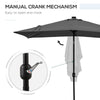 6' x 10' Patio Umbrella with 22 LED Solar Lights and Tilt, Rectangular Outdoor Table Umbrella with Crank, Dark Grey