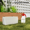 2 Pack 20 Inch Hanging Flower Pots, Railing Planter Box for Fence, Garden, Rattan Look, White
