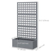 Galvanized Raised Garden Bed Planter Box with Trellis for Climbing Plant, Vegetable, Vine, 35