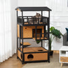 4-Floor Wood Outdoor Cat House Catio for Cats with Condo, Fun Entrances, Perch