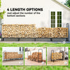 Firewood Rack with Waterproof Cover, 500 kg Log Storage Holder with Steel Chains, 142