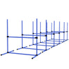 Set of 6 Dog Agility Training Equipment Adjustable Jump Bar Pet Exercise Kit with Carrying Bag (Blue)