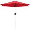 Patio Sun Umbrella, Outdoor Parasol with 6 Ribs, Wine Red