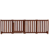 Foldable Dog Gate with Door, 4 Panels Fressstanding Pet Gate, Brown
