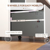 Vertical Steel Filing Cabinet on Wheels, 2-Drawer Lockable File Cabinet with Adjustable Hanging Bar for A4, Legal and Letter Size, White
