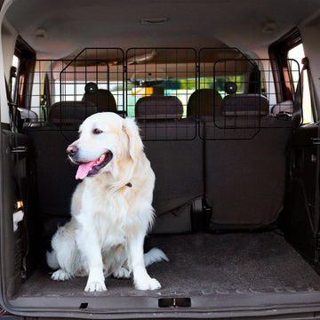 Dog Car Barrier for SUV, Adjustable Car Divider for Trunk Cargo Area, Heavy-Duty Steel Wire Mesh Barrier, Black