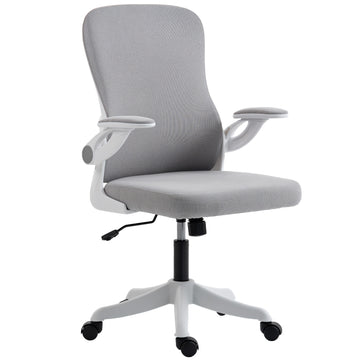 Ergonomic Office Chair, Swivel Desk Chair with Lumbar Support and Adjustable Height, Flip-up Armrests, Wheels, Black