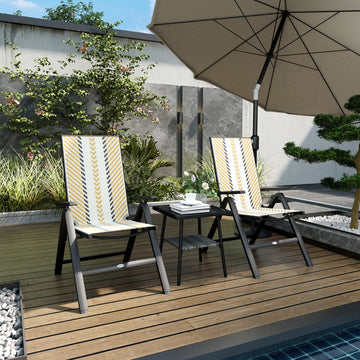 Outdoor Wicker Chairs Set of 2 with 5-Position Adjustable Backrest, Armrest, Steel Frame, Orange