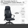 High Back Office Chair, Ergonomic Mesh Computer Chair Executive Task Chair with Massage Lumbar Support & Headrest Rocking, Black