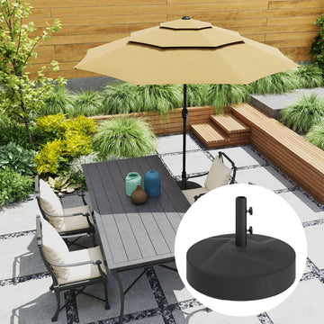 Patio Umbrella Base Holder, Heavy Duty Outdoor Umbrella Stand Base, Sand/Water Filled, Φ22