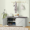 Shoe Storage Bench with Padded Seat, Entryway Bench Holds up to 352 lb, Shoe Organizer, 8 Pairs, Light Grey