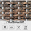 9 Pieces Wicker Patio Furniture Set with Cushion, Light Grey