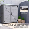 Garden Storage Cabinet, Outdoor Potting Bench Table with Metal Tabletop, Shelf and Double Doors, Grey