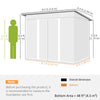 6' x 8.5' Outdoor Metal Garden Shed Utility Tool Storage Steel Backyard House