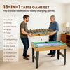 Soozier 48 in 13-in-1 Combo Multi Game Table with Foosball, Pool, Hockey and More for Adults, Light Walnut