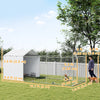 Galvanized Steel Dog Kennel Outdoor with Waterproof & UV-Resistant Cover for Large Dogs, 19.7' x 7.5' x 7.5'