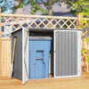 6x3 ft Garbage Can Shed, Horizontal Garbage Can Organizer with Double Door and Lid Rubbish Cover, for 2 Trash Cans