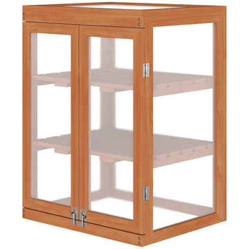 Wooden 2 Tier Cold Frame Greenhouse Polycarbonate Plant Grow House Portable Garden, 22.8