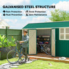 8.5' x 5.5' Metal Garden Storage Shed, Outdoor Tool Storage House with Lockable Door, Vents, Sloped Roof, Green