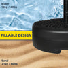 Plastic Half Round Umbrella Base, Sand or Water Filled Half Patio Umbrella Stand Holder 40lb Water or 46lb Sand, Black