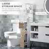 Tall Bathroom Storage Cabinet, Narrow Bathroom Cabinet with Drawers and Open Shelves for Small Spaces, Natural Wood