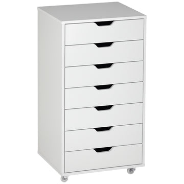 7-drawer Vertical File Cabinet for Home Office, Storage Cabinet with Wheels, 18.7