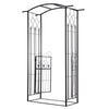 Outdoor Metal Trellis Garden Arch Arbor w/ Lucky Leaf Clover Gate for Ceremony Wedding Party Garden Lawn, Black
