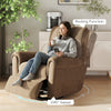 Power Recliner Chair, Fabric Upholstered Recliner Chair with USB Ports, Swivel and Rocking Function, Footrest, Espresso
